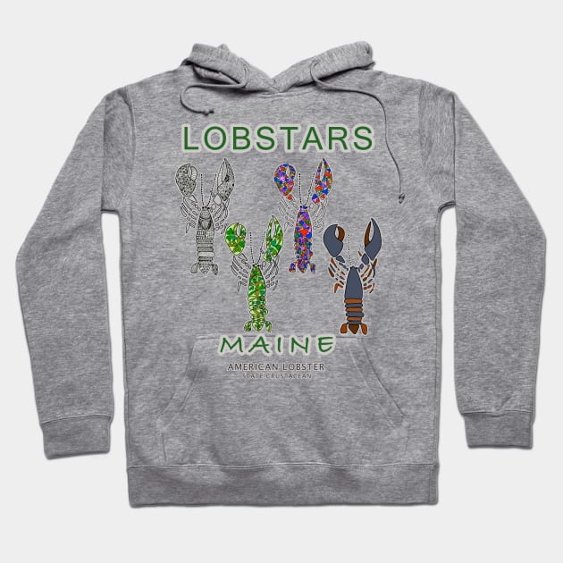 Lobster, Lobsters, Maine, funny sayings, LOBSTARS Hoodie by cfmacomber